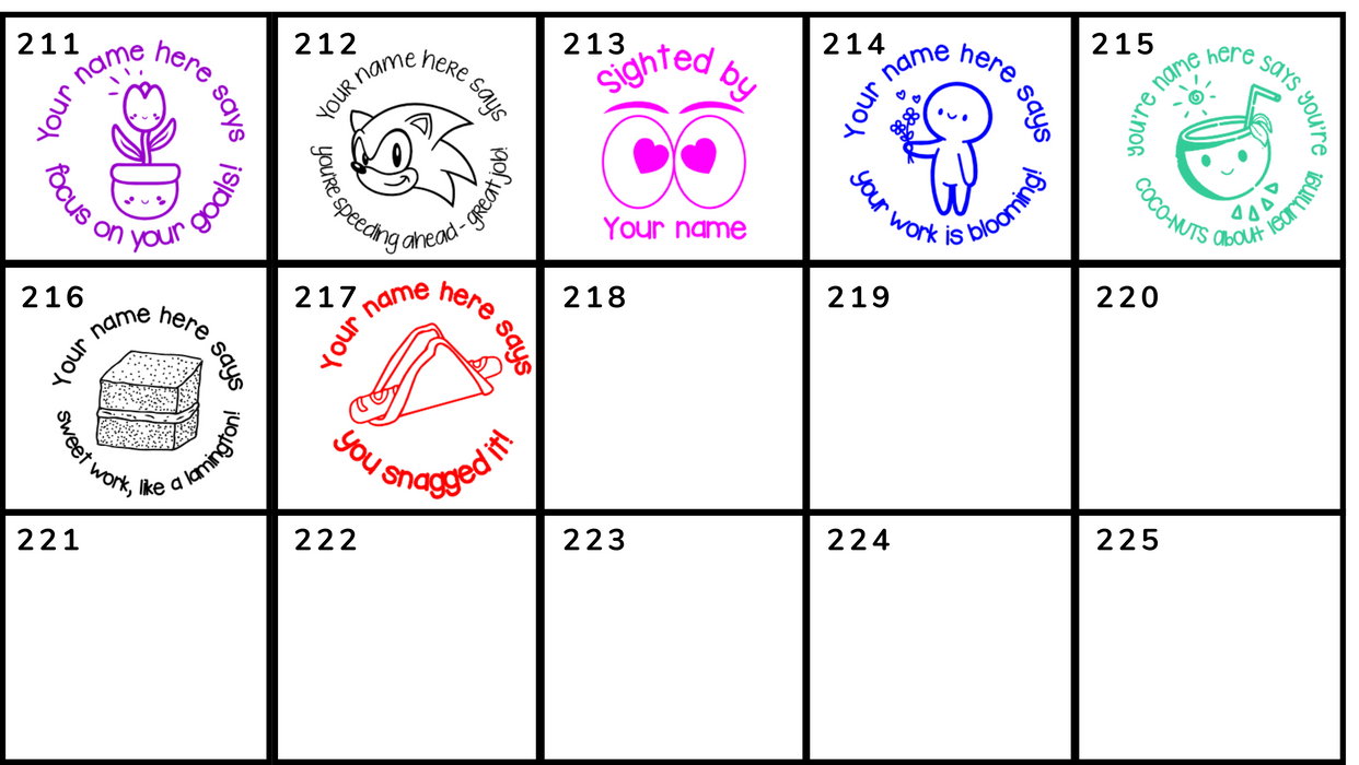 Clearance Personalised Stamps (Multiple Sizes)
