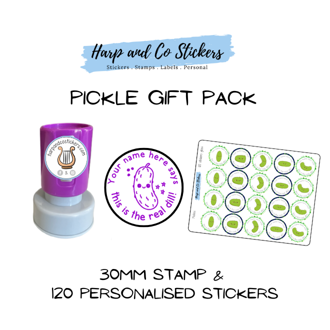 Gift Pack 30mm Stamp + 120 Stickers - Pickles