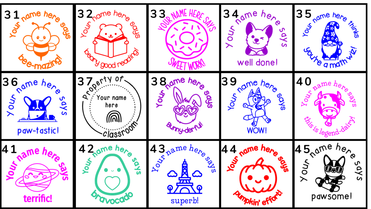 Clearance Personalised Stamps (Multiple Sizes)