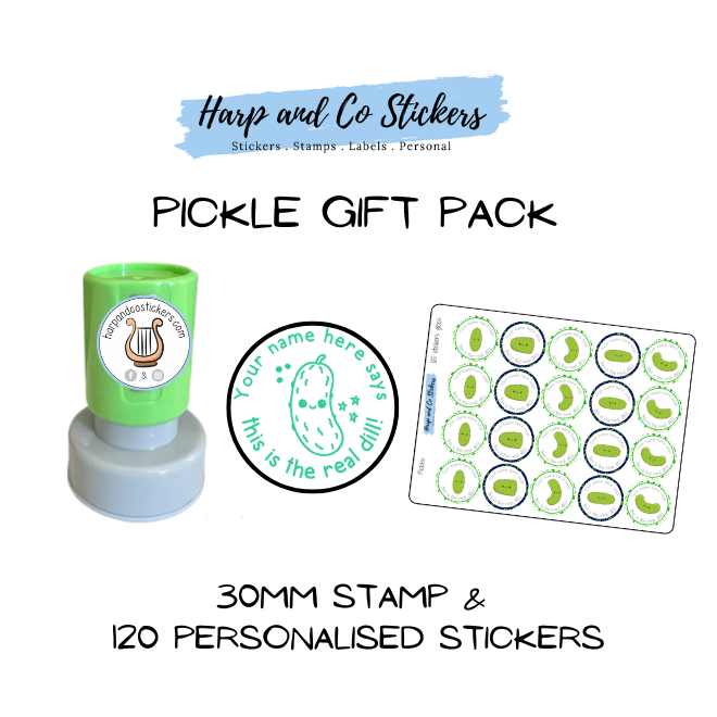 Gift Pack 30mm Stamp + 120 Stickers - Pickles
