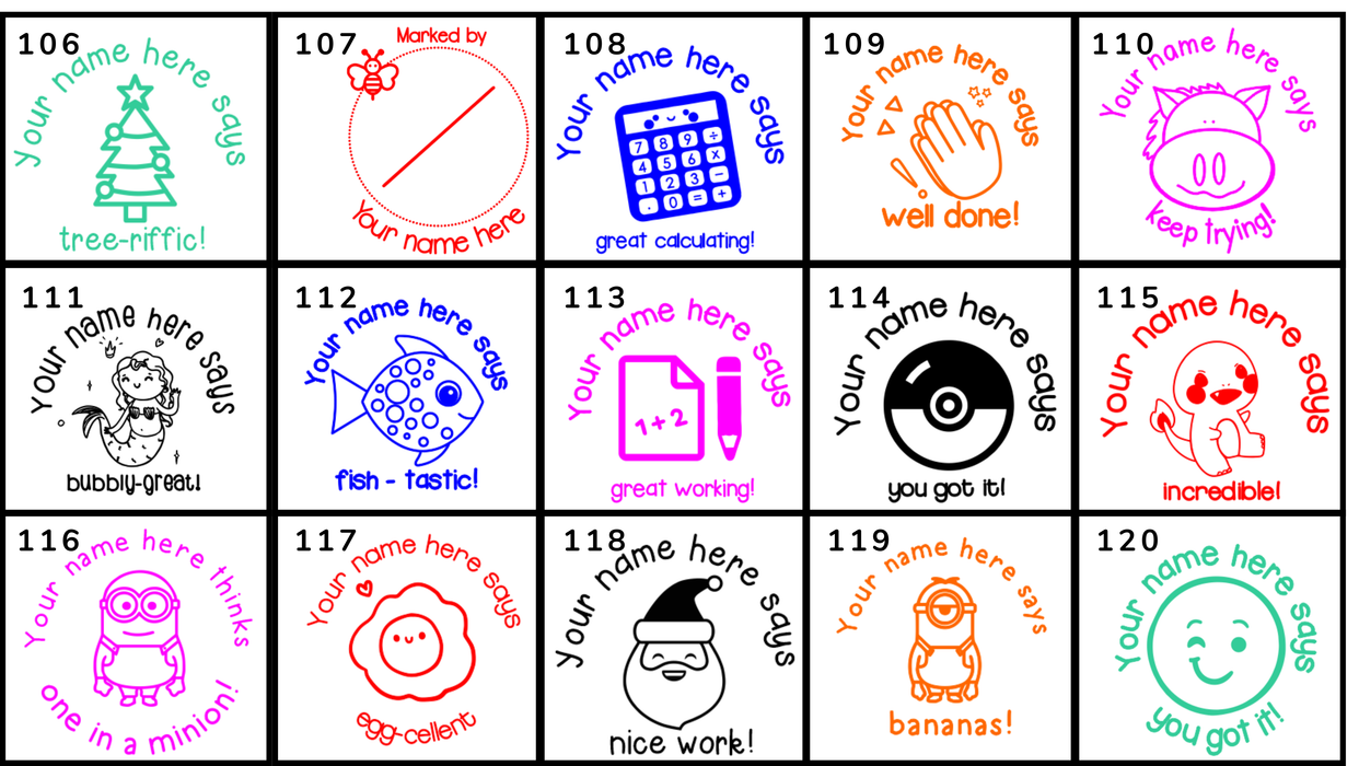 Clearance Personalised Stamps (Multiple Sizes)