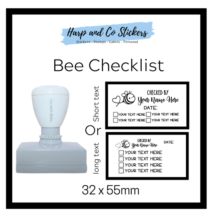Editable Bee - Personalised Checklist self inking stamp