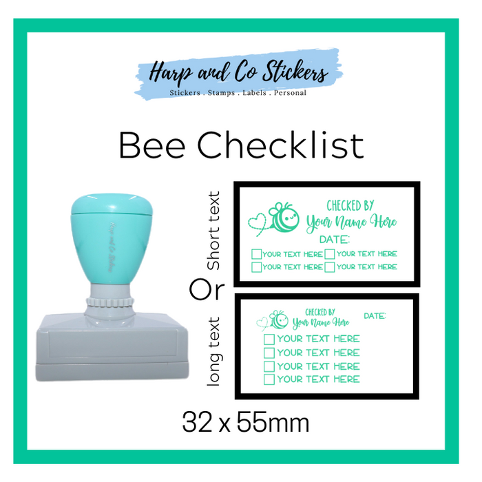 Editable Bee - Personalised Checklist self inking stamp