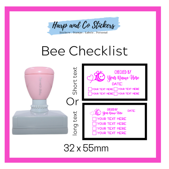 Editable Bee - Personalised Checklist self inking stamp