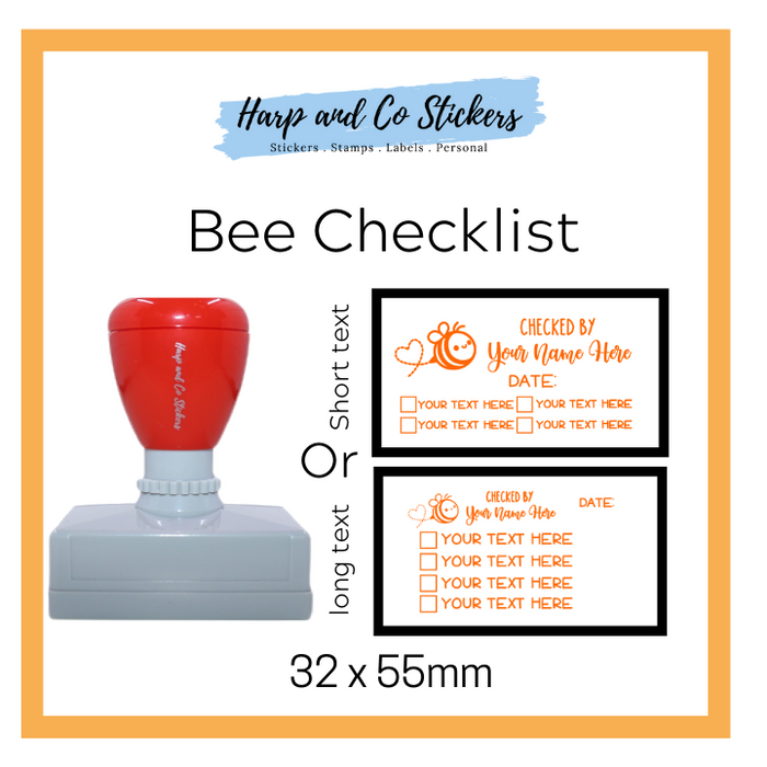 Editable Bee - Personalised Checklist self inking stamp