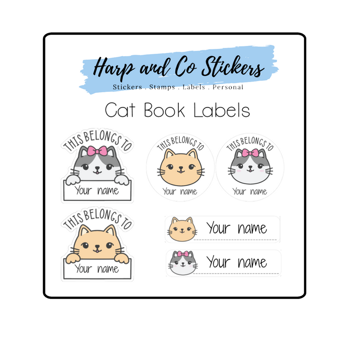 Cat Book Labels