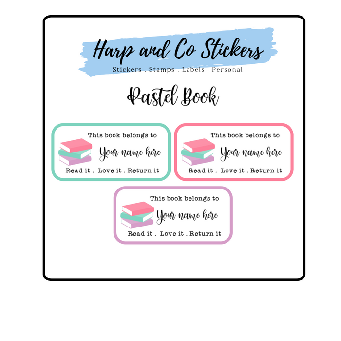 Pastel Book Labels